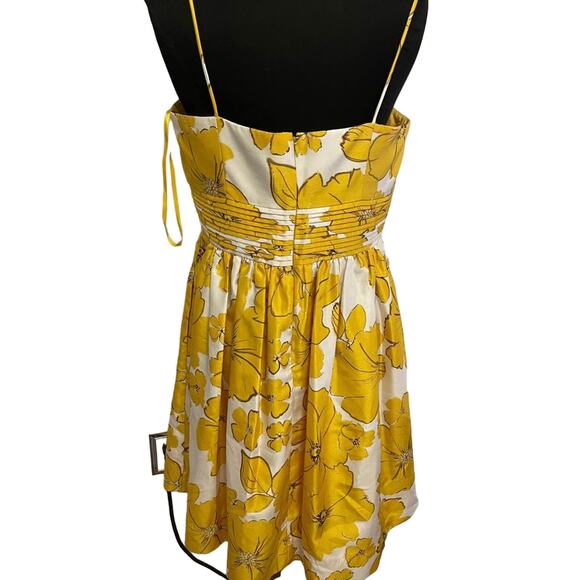 ─୨ৎ─ NWT Eliza J Nordstrom Women Sz 14 Yellow White Floral Dress (1A03- A9II) - Picture 3 of 4